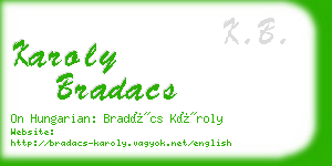 karoly bradacs business card